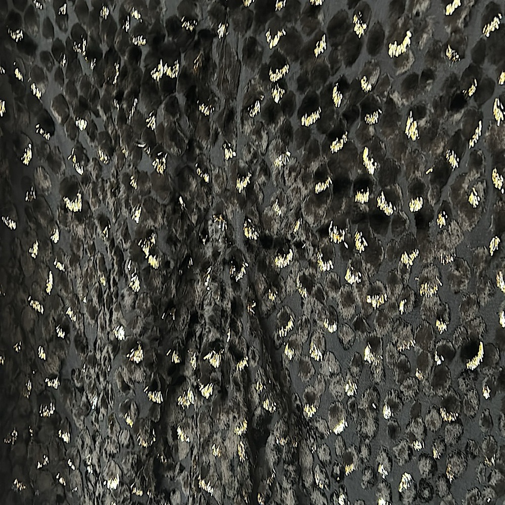 A.L.C. NWT Black/Gold Cheetah Print Long Sleeve Tie Blouse Shirt Top **Sz 4** - Picture 4 of 6